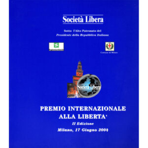 La copertina del catalogo Premio internazionale alla libertà 2° edizione