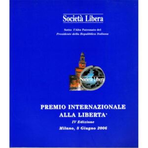 La copertina del catalogo Premio internazionale alla libertà 4° edizione