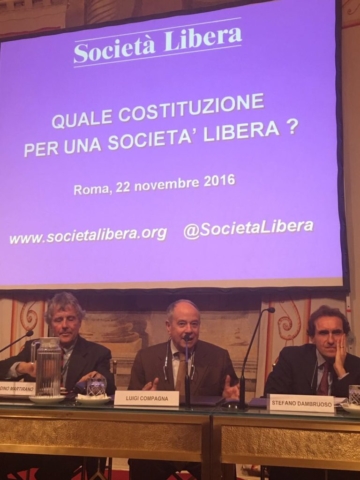 Roma, Quale Costituzione per una Società Libera, 22 novembre 2016