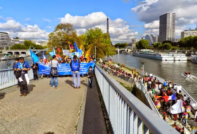 Parigi, VII Marcia per la Libertà delle Minoranze e dei Popoli oppressi, 11 ottobre 2014
