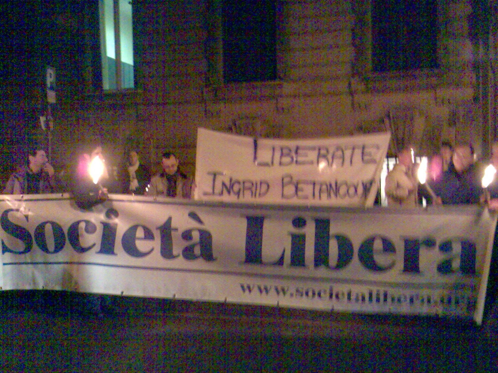 Roma, Fiaccolata per la liberazione di Ingrid Betancourt, 22 gennaio 2008
