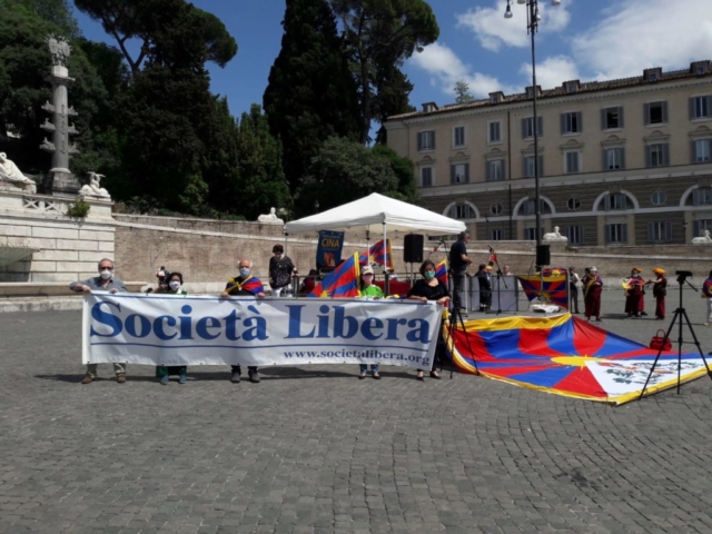 Roma, Manifestazione per l’anniversario di Piazza Tienanmen 4 giugno 2020