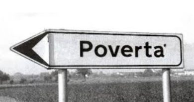 Cartello stradale con scritto "povertà"