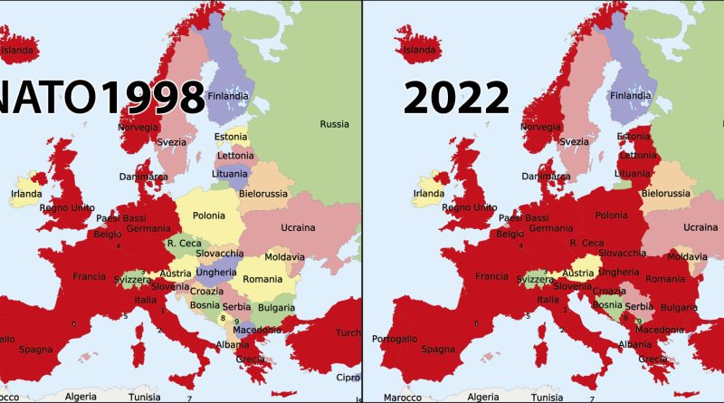 Cartina con espansione NATO 1990-2022